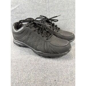 SafeTStep Comfort Work Shoes Women 9.5 Black Slip Resistant Sneakers Low Top